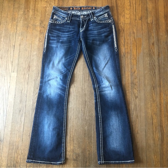 Rock Revival Elaina Boot Dark Wash Bootcut Jeans. Size 27 - Picture 6 of 16